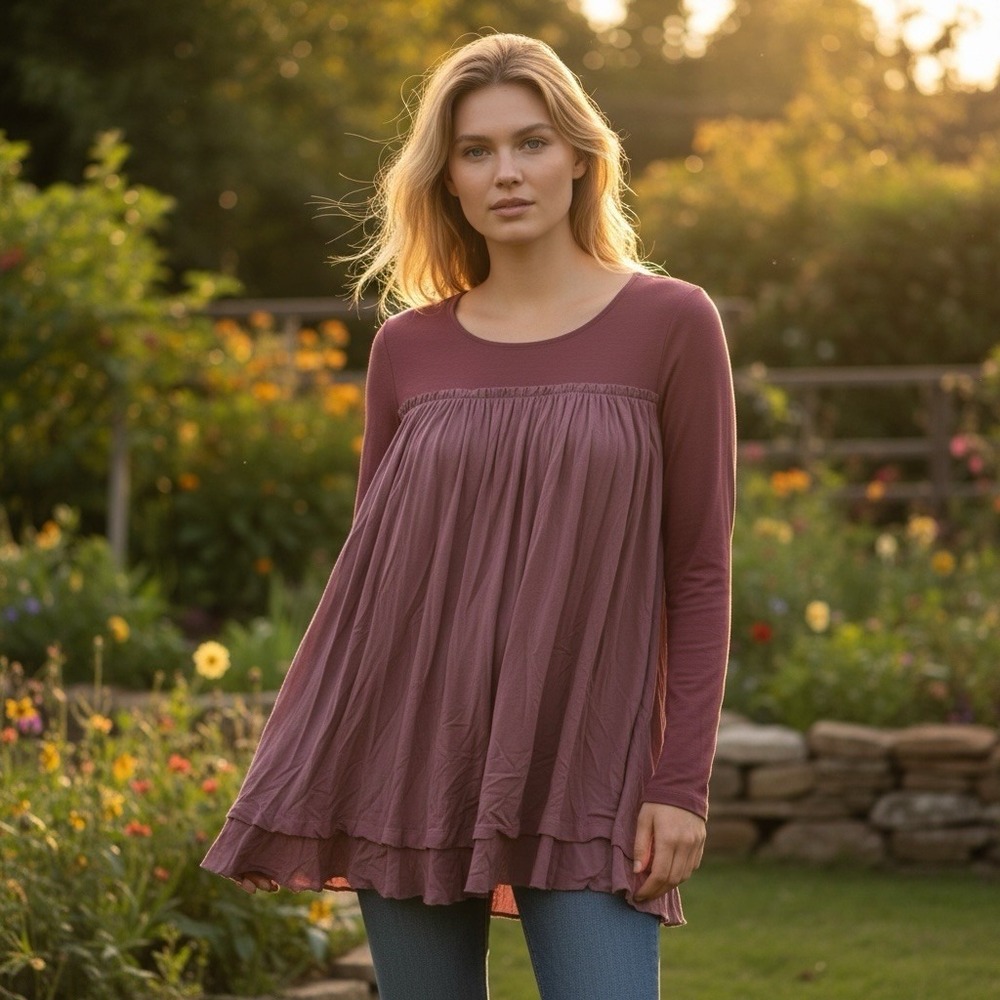 Womens Matilda Jane Top Long Sleeve M‎ Pink Red